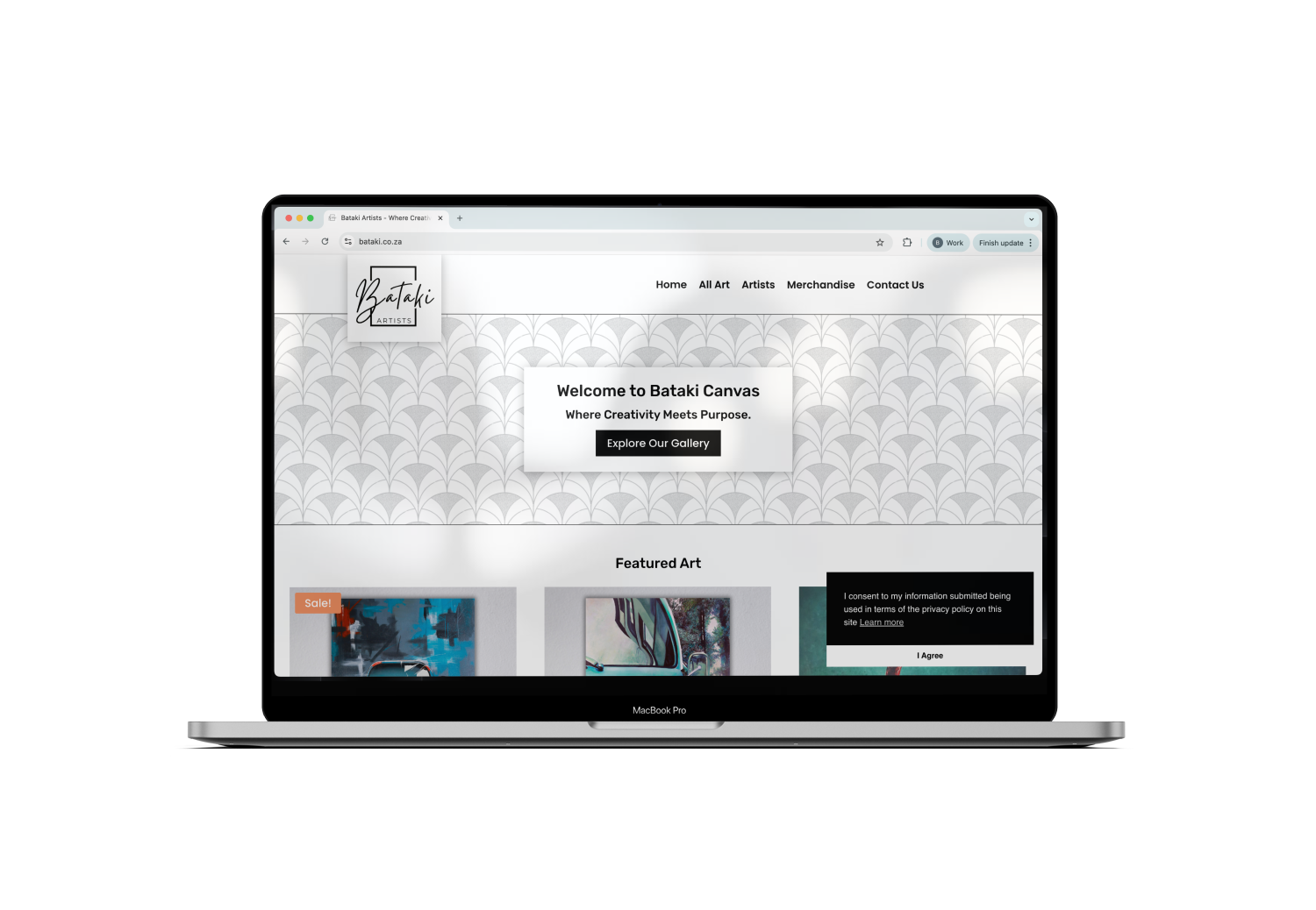 Screenshot of the Bataki website